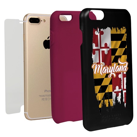 Guard Dog Maryland Torn State Flag Hybrid Phone Case for iPhone 7 Plus / 8 Plus
