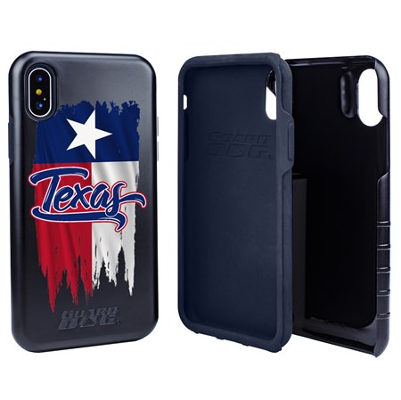 Guard Dog Texas Torn State Flag Hybrid Phone Case for iPhone X / Xs
