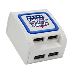
American Flag Collection WP-400X 4-Port USB Wall Charger
