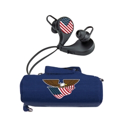 
American Flag Collection HX-200 Bluetooth Earbuds Clamshell with BudBag