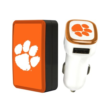 Clemson Tigers Wall Charger / Car Charger Pack
