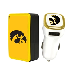 
Iowa Hawkeyes Wall Charger / Car Charger Pack