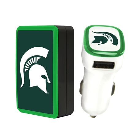 Michigan State Spartans Wall Charger / Car Charger Pack
