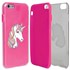 Guard Dog Rainbow Unicorn Hybrid Phone Case for iPhone 6 Plus / 6s Plus , Clear with Pink Silicone
