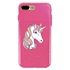 Guard Dog Rainbow Unicorn Hybrid Phone Case for iPhone 7 Plus / 8 Plus , Clear with Pink Silicone
