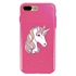 Guard Dog Rainbow Unicorn Hybrid Phone Case for iPhone 7 Plus / 8 Plus , Clear with Pink Silicone
