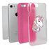 Guard Dog Rainbow Unicorn Hybrid Phone Case for iPhone 7/8/SE , Clear with Pink Silicone
