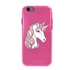 Guard Dog Rainbow Unicorn Hybrid Phone Case for iPhone 7/8/SE , Clear with Pink Silicone
