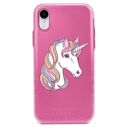 
Guard Dog Rainbow Unicorn Hybrid Phone Case for iPhone XR , Clear with Pink Silicone