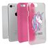 Guard Dog Little Princess Unicorn Hybrid Phone Case for iPhone 7/8/SE , Clear with Pink Silicone
