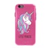 Guard Dog Little Princess Unicorn Hybrid Phone Case for iPhone 7/8/SE , Clear with Pink Silicone
