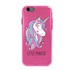 Guard Dog Little Princess Unicorn Hybrid Phone Case for iPhone 7/8/SE , Clear with Pink Silicone
