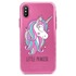 Guard Dog Little Princess Unicorn Hybrid Phone Case for iPhone X / XS , Clear with Pink Silicone
