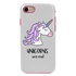 Guard Dog Unicorns Are Real Hybrid Phone Case for iPhone 7/8/SE , White with Pink Silicone
