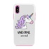 Guard Dog Unicorns Are Real Hybrid Phone Case for iPhone XS Max , White with Pink Silicone
