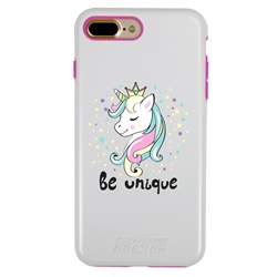 
Guard Dog Be Unique Unicorn Hybrid Phone Case for iPhone 7 Plus / 8 Plus , White with Pink Silicone
