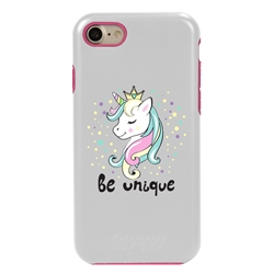 
Guard Dog Be Unique Unicorn Hybrid Phone Case for iPhone 7/8/SE , White with Pink Silicone