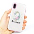 Guard Dog Be Unique Unicorn Hybrid Phone Case for iPhone XS Max , White with Pink Silicone
