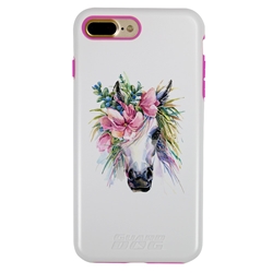 
Guard Dog Spring Flowers Unicorn Hybrid Phone Case for iPhone 7 Plus / 8 Plus , White with Pink Silicone