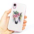 Guard Dog Spring Flowers Unicorn Hybrid Phone Case for iPhone XR , White with Pink Silicone
