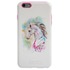 Guard Dog Watercolor Unicorn Hybrid Phone Case for iPhone 6 Plus / 6s Plus , White with Pink Silicone
