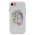 Guard Dog Watercolor Unicorn Hybrid Phone Case for iPhone 7/8/SE , White with Pink Silicone
