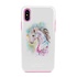 Guard Dog Watercolor Unicorn Hybrid Phone Case for iPhone X / XS , White with Pink Silicone
