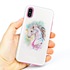 Guard Dog Watercolor Unicorn Hybrid Phone Case for iPhone XS Max , White with Pink Silicone
