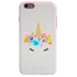 Guard Dog Flower Girl Unicorn Hybrid Phone Case for iPhone 6 Plus / 6s Plus , White with Pink Silicone
