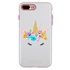 Guard Dog Flower Girl Unicorn Hybrid Phone Case for iPhone 7 Plus / 8 Plus , White with Pink Silicone
