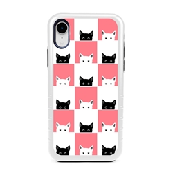 
Guard Dog Checkerboard Kitties Hybrid Phone Case for iPhone XR 
