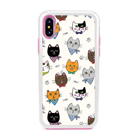Guard Dog Bandanas and Bows Cat Hybrid Phone Case for iPhone X / XS 

