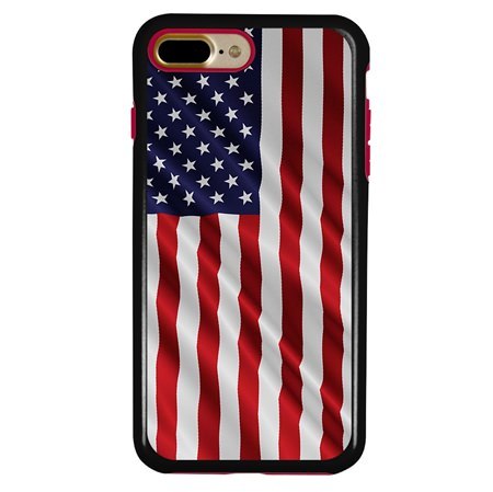 Guard Dog Star Spangled Banner Rugged American Flag Hybrid Phone Case for iPhone 7 Plus / 8 Plus , Black
