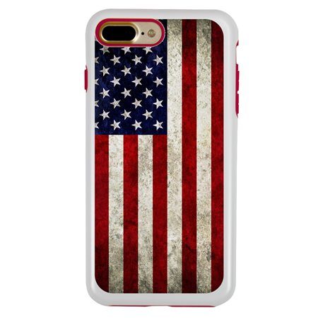 Guard Dog Old Glory Rugged American Flag Hybrid Phone Case for iPhone 7 Plus / 8 Plus , White
