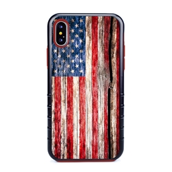 
Guard Dog Land of Liberty Rugged American Flag Hybrid Phone Case for iPhone X / XS , Black