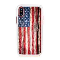 
Guard Dog Land of Liberty Rugged American Flag Hybrid Phone Case for iPhone X / XS , White