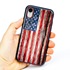 Guard Dog Land of Liberty Rugged American Flag Hybrid Phone Case for iPhone XR , Black
