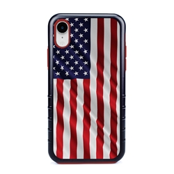 
Guard Dog Star Spangled Banner Rugged American Flag Hybrid Phone Case for iPhone XR , Black