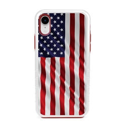 
Guard Dog Star Spangled Banner Rugged American Flag Hybrid Phone Case for iPhone XR , White