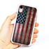 Guard Dog American Might Rugged American Flag Hybrid Phone Case for iPhone XR , White
