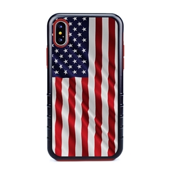 
Guard Dog Star Spangled Banner Rugged American Flag Hybrid Phone Case for iPhone XS Max , Black