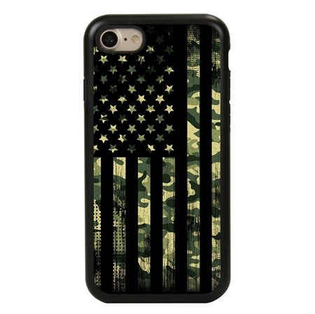 Guard Dog Patriot Camo Hybrid Case for iPhone 7/8/SE , Black with Black Silicone
