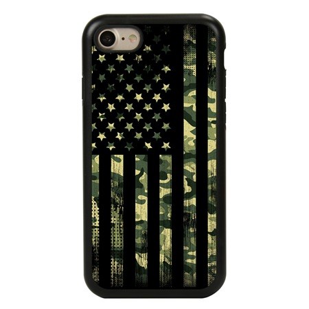 Guard Dog Patriot Camo Hybrid Case for iPhone 7/8/SE , Black with Black Silicone
