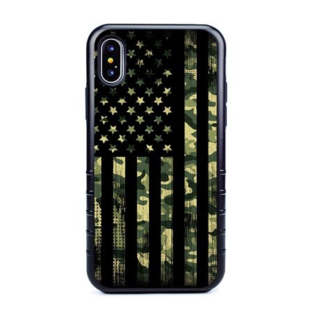 Guard Dog Patriot Camo Hybrid Case for iPhone X / XS , Black with Black Silicone
