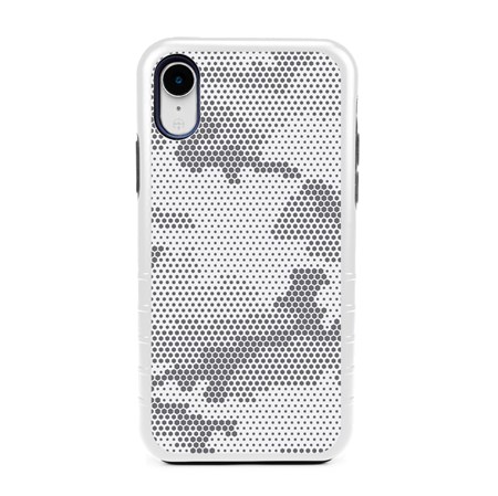 Guard Dog Snow Camo Hybrid Case for iPhone XR , White with Black Silicone
