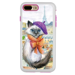 
Guard Dog Bonjour Kitty Hybrid Phone Case for iPhone 7 Plus / 8 Plus , White with Pink Silicone
