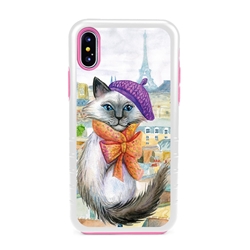 
Guard Dog Bonjour Kitty Hybrid Phone Case for iPhone X / XS , White with Pink Silicone