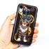 Guard Dog Steampunk Tabbie Hybrid Phone Case for iPhone XR , Black with Dark Blue Silicone
