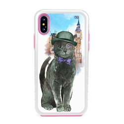 
Guard Dog Basil in London Hybrid Phone Case for iPhone XS Max , White with Pink Silicone