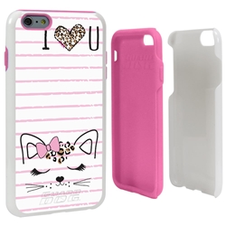 
Guard Dog Flirty Kitty Hybrid Phone Case for iPhone 6 Plus / 6s Plus , White with Pink Silicone